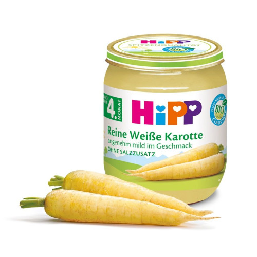 Hipp Organic Vegetable Puree with White Carrots for Children 4+ Months 4.41 oz (125 g)