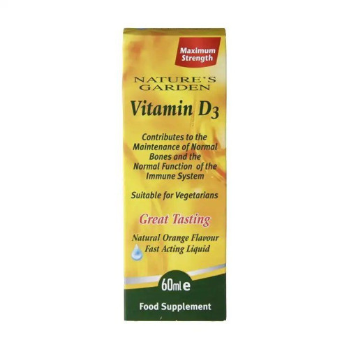 Nature's Garden Fast-Acting Liquid Vitamin D3 for Healthy Bones and Joints 2.03 fl oz (60 ml)