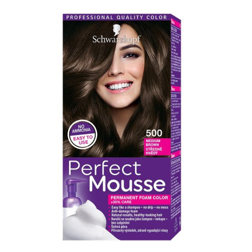 Schwarzkopf Perfect Mousse Permanent Ammonia-Free Mousse Hair Dye Medium Brown 500