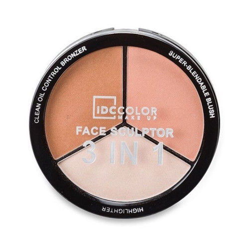 IDC Institute Face Sculptor 3-in-1 Face Sculpting Palette Bronze Color 1 pc