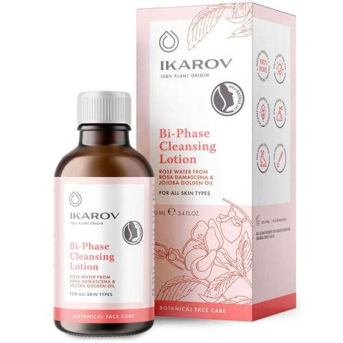 Ikarov Natural Two-Phase Cleansing and Refreshing Face Lotion with Jojoba 3.38 fl oz (100 ml)