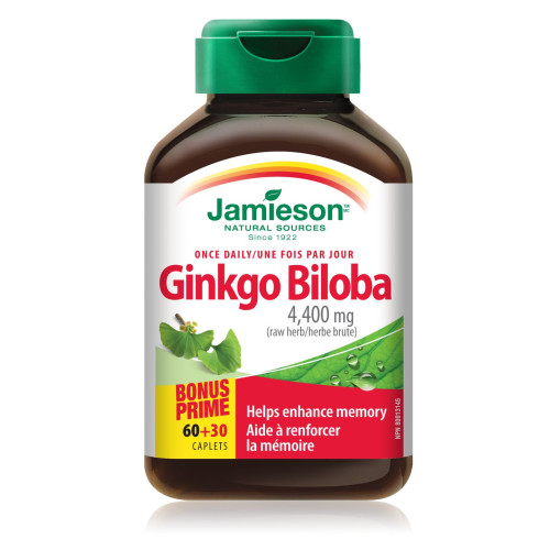 Jamieson Ginkgo Biloba 80 mg 60 + 30 Capsules