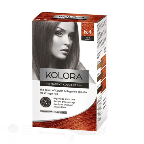 Kolora Long-Lasting Cream Hair Dye 6.4 Light Copper
