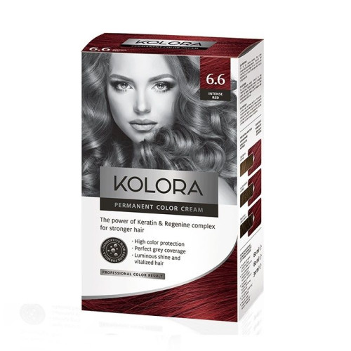 Kolora Long-Lasting Cream Hair Dye 6.6 Sparkling Red