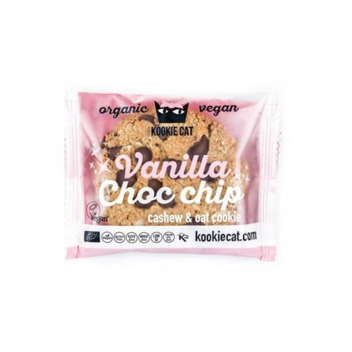 Kookie Cat Vanilla Choc Chip Organic Vegan Cookie with Chocolate Chips and Vanilla 1.76 oz (50 g)