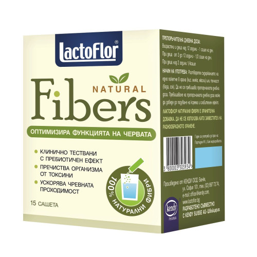 Lactoflor Natural Fibers Supports the Gastrointestinal System in Cases of Constipation 15 Sachets