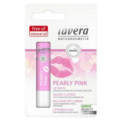Lavera Pearly Pink Moisturizing Lip Balm with Organic Almond Oil and Safflower Extract 0.16 oz (4.5 g)