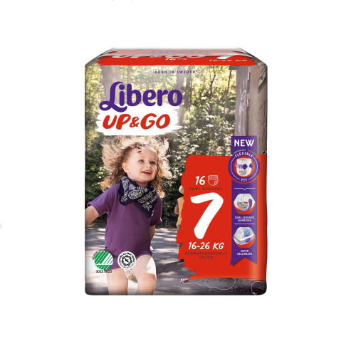 Libero Up&Go 7 XL+ Pants for Babies and Children 35.3-57.3 lb (16-26 kg) 16 pcs