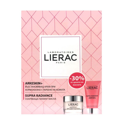 Lierac Promo Set Arkeskin Restorative Cream for Hormonal Aging and Supra Radiance Illuminating Peeling Mask