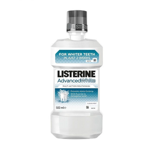 Listerine Advanced White Mouthwash with Whitening Effect and Pleasant Fresh Breath 16.91 fl oz (500 ml)