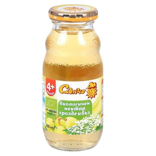 Slancho Organic Grape and Elderberry Nectar for Children 4+ Months 6.76 fl oz (200 ml)