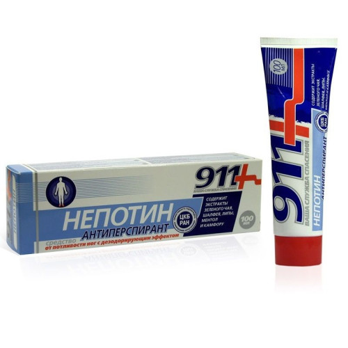 911 Nepotin Gel for Protection Against Bad Odor and Sweating of the Feet 3.38 fl oz (100 ml)