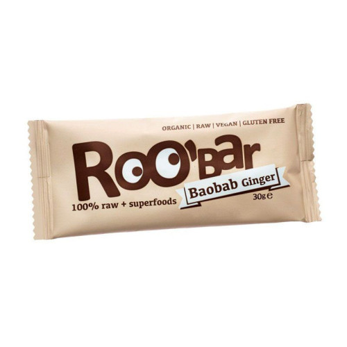 Roobar Baobab Ginger Organic Raw Dessert with Baobab and Ginger 1.06 oz (30 g)
