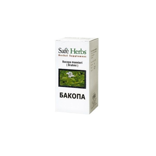Safe Herbs Bacopa for Better Concentration and Memory 400 mg 60 Capsules