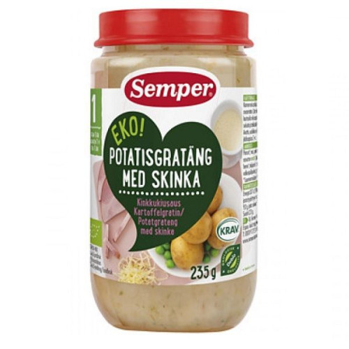 Semper Eco Potato Gratin with Ham for Children 12+ Months 8.29 oz (235 g) - 9611