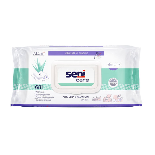 Seni Care Wet Wipes for Sensitive Skin with Aloe Vera 68 pcs
