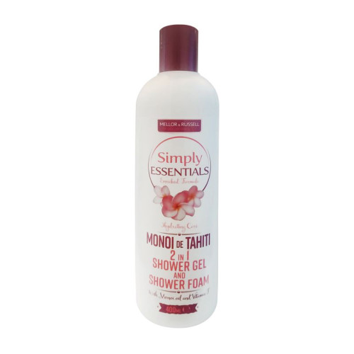 Simply Essentials Monoi De Tahiti 2-in-1 Body Wash and Shower Foam 13.53 fl oz (400 ml)