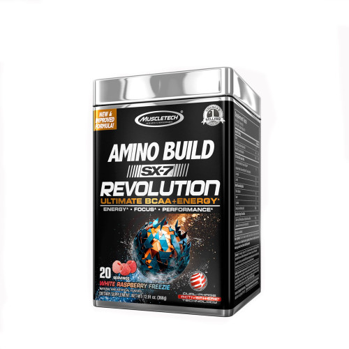 Muscletech Amino Build SX-7 Revolution BCAA+ White Raspberry Flavor 12.91 oz (366 g)