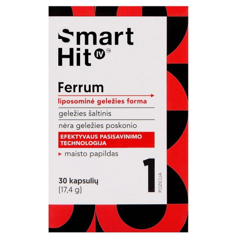 Valentis Smart HIT IV Ferrum Liposomal Iron for Fatigue and Severe Exhaustion 30 Capsules