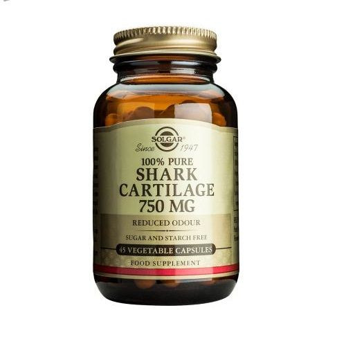 Solgar Shark Cartilage for Osteoporosis and Arthritis for Healthy Bones 750 mcg 45 Capsules
