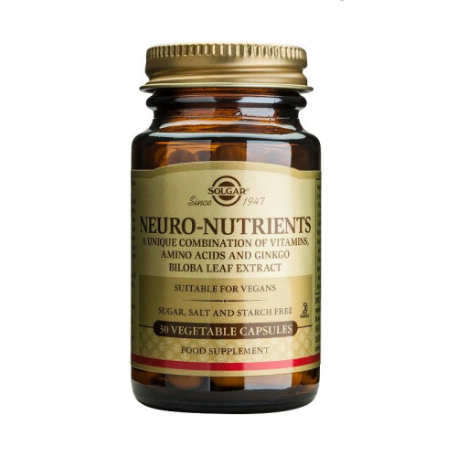 Solgar Neuro Nutrients for Stress and Nervousness for Memory and Irrigation 30 Capsules