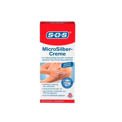 SOS Micro Silver Cream for Dry and Irritated Skin 3.38 fl oz (100 ml)