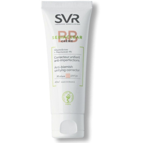 SVR Sebiaclear BB cream Complexion-evening Cream for Oily Skin Medium SPF 20+ 1.35 fl oz (40 ml)
