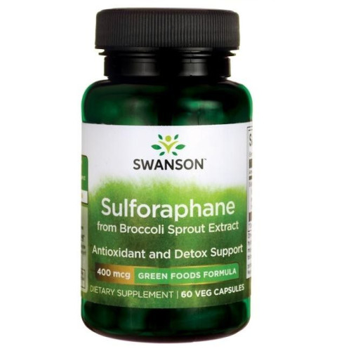 Swanson Sulforaphane from Broccoli Sprouts for Blood Sugar Regulation 400 mcg 60 Capsules