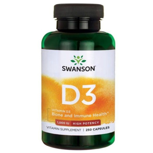 Swanson Powerful Vitamin D3 for Optimal Health and Tone 25 mcg 250 Capsules