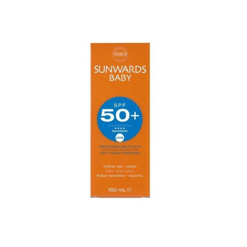 Synchroline Sunwards Baby Sunscreen Cream for Face and Body for Children SPF 50+ 3.38 fl oz (100 ml)