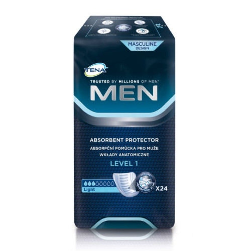 Tena Men Level 1000 Mlight Absorbent Pads for Men with Light Incontinence 24 pcs