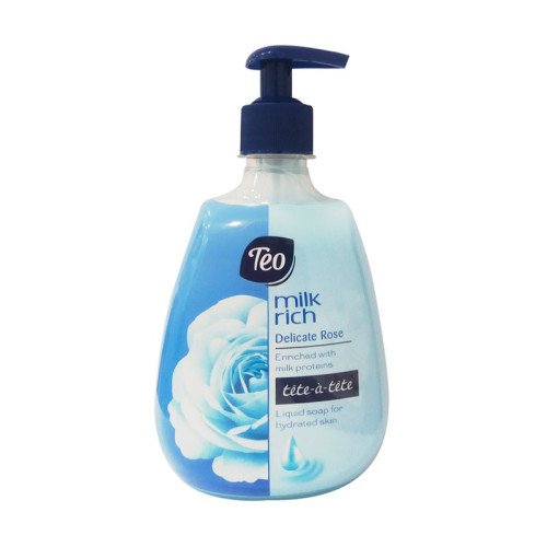 Teo Milk Rich Delicate Rose Moisturizing Liquid Soap with Glycerin and Rose Fragrance 13.53 fl oz (400 ml)