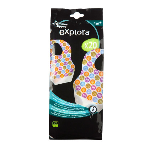 Tommee Tippee Explora Disposable Bibs for Children 4+ Months 20 pcs