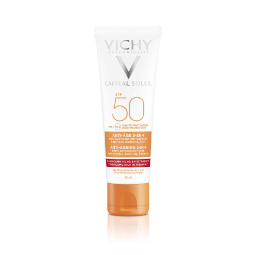 Vichy Ideal Soleil Sunscreen Cream with Antioxidant Effect 3-in-1 SPF 50 1.69 fl oz (50 ml)
