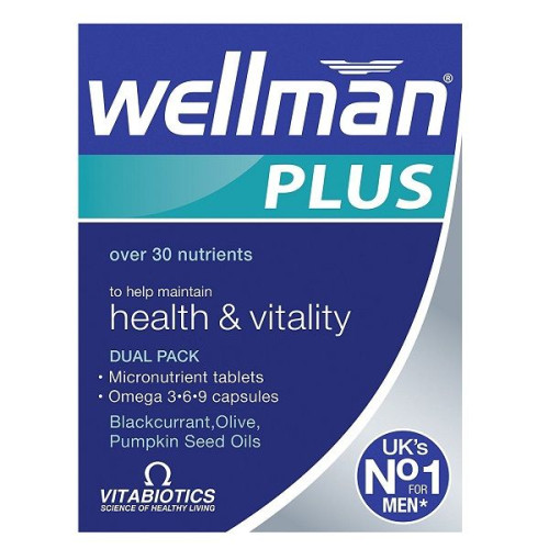 Vitabiotics Welmen Plus Omega-3-6-9 Multivitamins and Minerals for Men Double Set 28 + 28 Capsules
