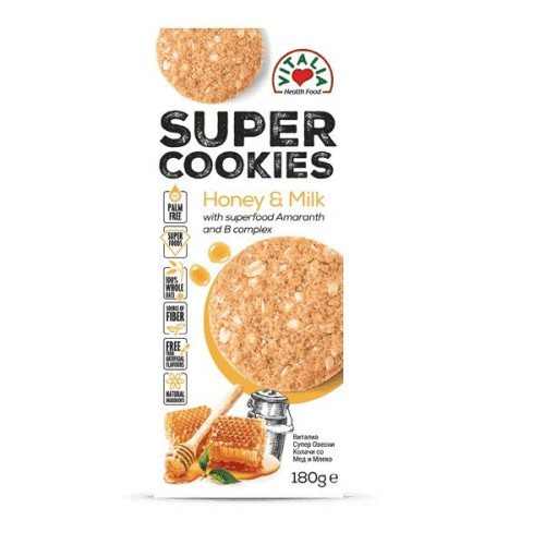 Vitalia Oat Biscuits with Honey and Milk 6.35 oz (180 g)