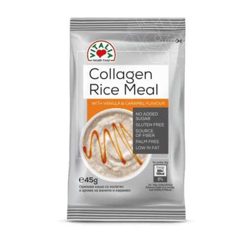 Vitalia Rice Porridge with Collagen and Vanilla and Caramel Flavor 1.59 oz (45 g)
