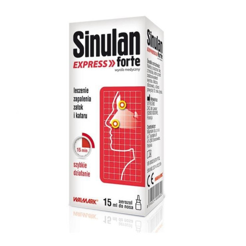 Walmark Sinulan Express Forte Nasal Spray for Stuffy Nose with Eucalyptus 0.51 fl oz (15 ml)