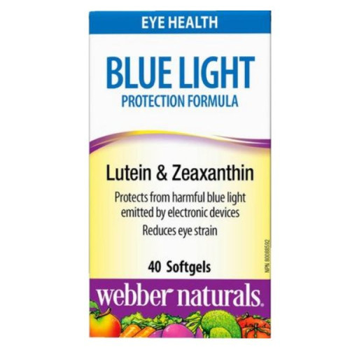 Webber Naturals Blue Light Capsules for Good Vision and Blue Light Protection with Calendula 40 Capsules