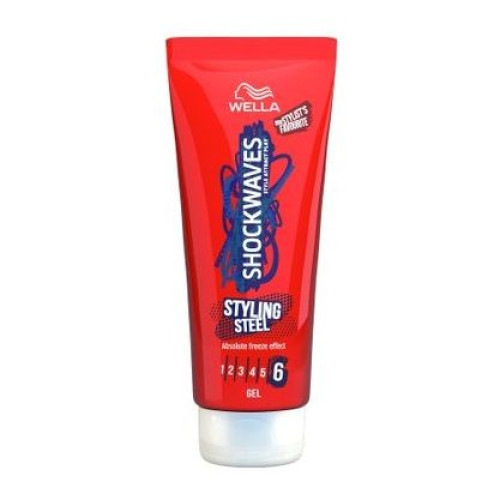 Wella Shockwaves Styling Steel 6 Styling Gel with Metallic Effect Extra Strong Hold 5.07 fl oz (150 ml)