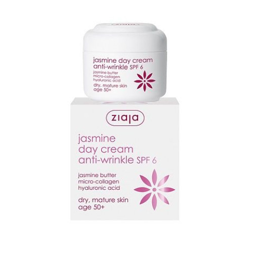 Ziaja 50+ Anti-Wrinkle Day Cream for Dry Skin with Jasmine SPF 6 1.69 fl oz (50 ml)