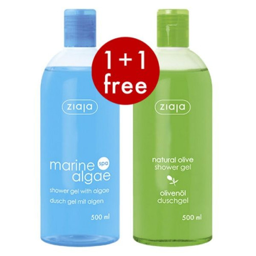 Ziaja Promo Set Body Shower Gel with Olive and Gift Body Shower Gel with Seaweed
