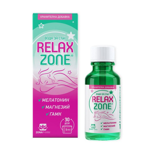 Zonapharm Relax Zone Natural Water for Insomnia Severe Stress and Fatigue 5.07 fl oz (150 ml)