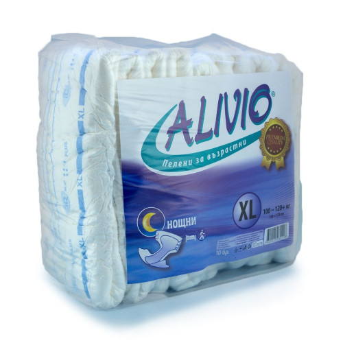 Alivio Adult Night Diapers 220.5-264.6 lb (100-120 kg) Size XL 10 pcs