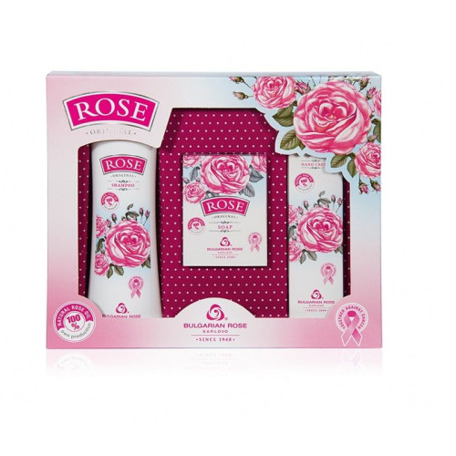 Bulgarian Rose Karlovo Original Promo Set Hair Shampoo Soap and Hand Cream