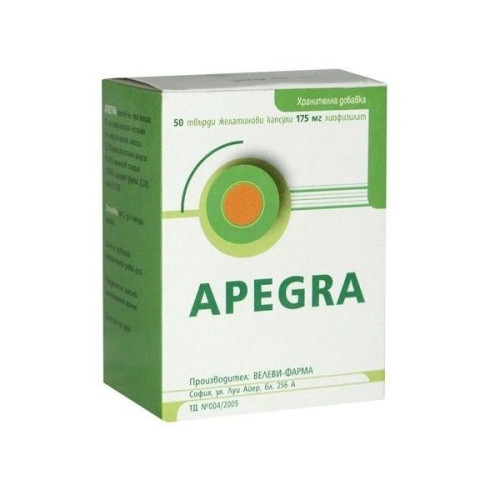 Velev Pharma Apegra for Sexual Dysfunction and Prostatitis 175 mg 50 Capsules