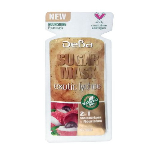 Deva Sugar Mask Exotic Lychee Moisturizing and Nourishing Face Mask Lychee Fruit Extract 0.24 fl oz (7 ml)