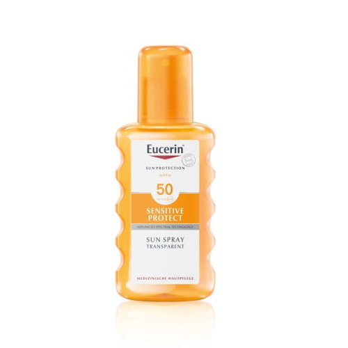 Eucerin Sensitive Protect Transparent Transparent Sunscreen Spray for the Body with Strong Protection SPF 50+ 6.76 fl oz (200 ml)