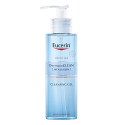 Eucerin Dermatoclean Hyaluron Cleansing Gel for Face After Makeup 6.76 fl oz (200 ml)