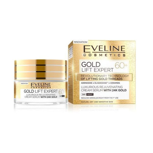 Eveline Gold Lift Expert Day and Night Anti-Wrinkle Face Cream 60+ 1.69 fl oz (50 ml)
